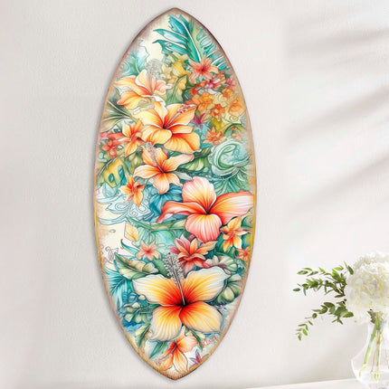 Bloom Harmony Surfboard Coastal Wall Art by G. DeBrekht - Coastal Holiday Decor - 8490132HS-3