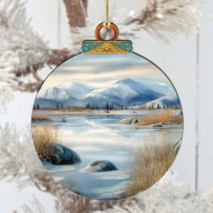 Alaskan Harmony Wooden Ornaments by G.Debrekht - Wildlife Holiday Decor - 870075-2