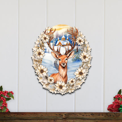 Majestic Forest Deer Holiday Door Decor by G. Debrekht - Christmas Decor - 8611065H-1