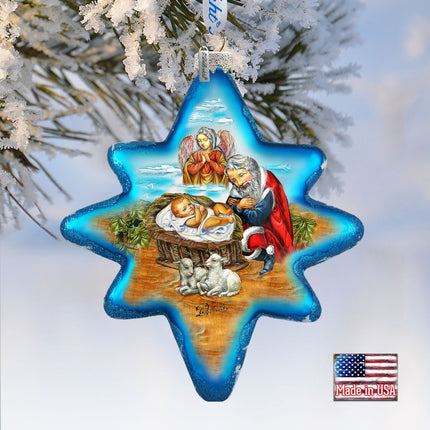 Adoration North Star Glass Ornament by G. DeBrekht - Christmas Decor - 755-032-1