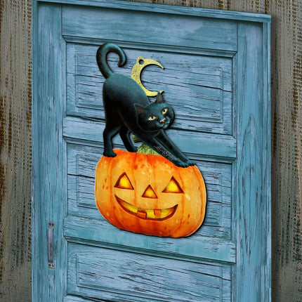 Spooky Halloween Cat Door Decor by Laura Seeley - Thanksgiving Halloween Decor - 8512054-2H-2