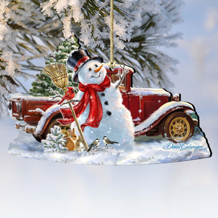 Frosty Forest Friends Wooden Ornaments by Gelsinger - Christmas Santa Snowman Decor - 8161024-1624-0