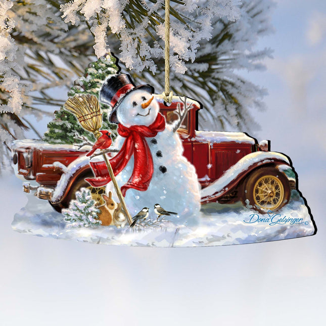 Frosty Forest Friends Wooden Ornaments by Gelsinger - Christmas Santa Snowman Decor - 8161024-1624-0