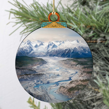 Alaskan Wilderness Symphony Wooden Ornaments by G.Debrekht - Wildlife Holiday Decor - 870057-1