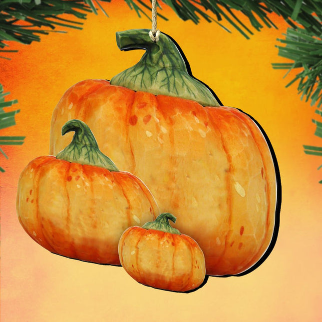 Stacking Pumpkins Wooden Ornaments Halloween by G. DeBrekht - Thanksgiving Halloween Decor - 8158414-2-0