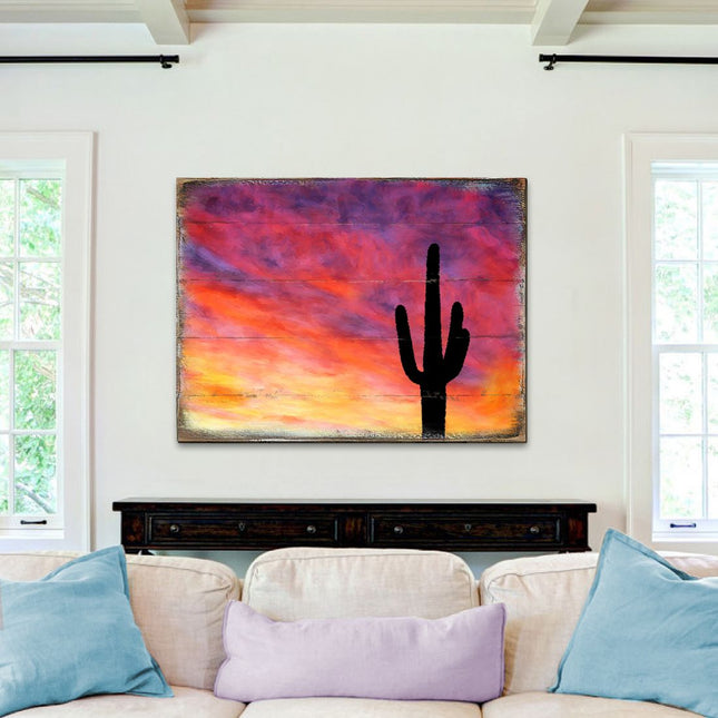 Cactus Art Wooden Wall Art by Nature Wonders - Nature Wildlife Decor  - 95241B-0