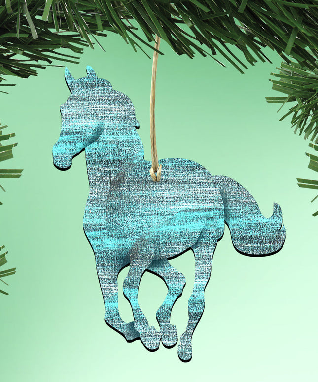 Running Pony Wooden Rustic Ornaments Set of 3 99157-0