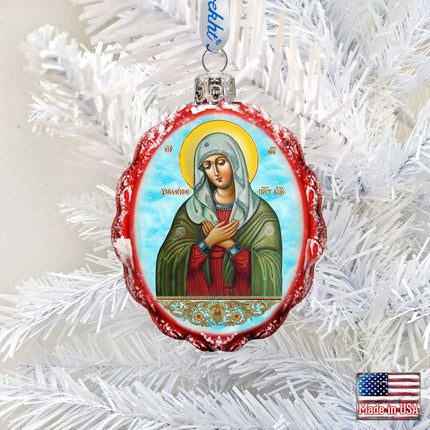 Mother of God Tenderness Mercury Glass Ornament by G. DeBrekht - Nativity Holiday Decor - 772023-1