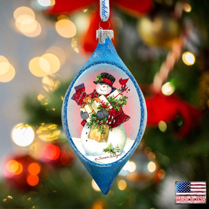 Gift of Snowman Glass Ornament by Susan Winget - Christmas Santa Snowman Decor - 757-201-SW-0