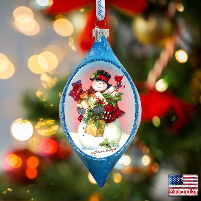 Gift of Snowman Glass Ornament by Susan Winget - Christmas Santa Snowman Decor - 757-201-SW-0