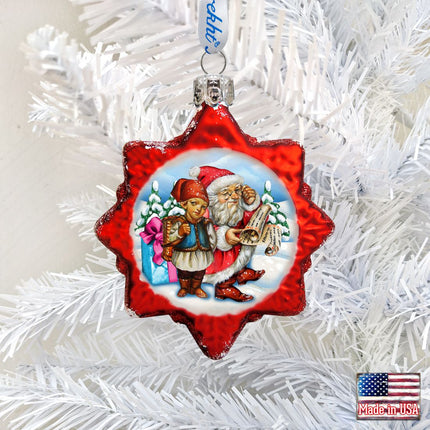 Christmas Tale Mercury Glass Ornament by G. DeBrekht - Christmas Santa Snowman Decor - 773018-1