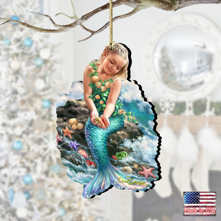 Princess of The Sea Wooden Ornaments by Gelsinger - Coastal Holiday Decor - 8141112-1611-1