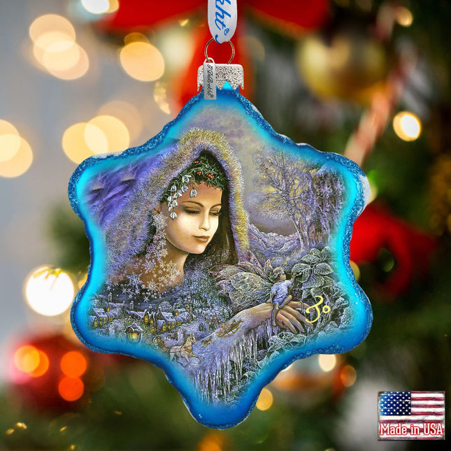 Winter Goddess Glass Ornament by Josephine Wall - Christmas Decor - 754-401-JW-0