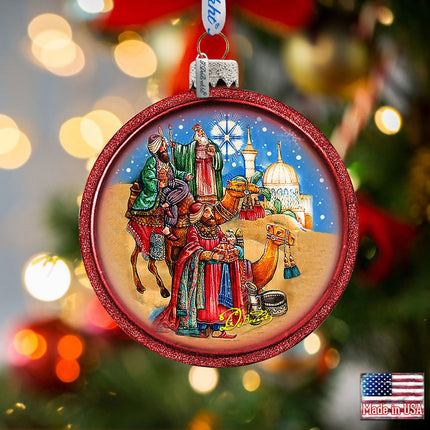 Three Kings Glass Ornament by G. DeBrekht - Nativity Holiday Decor - 73551C-0