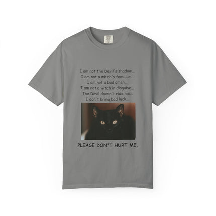 Unisex Cat-Themed T-Shirt – "Please Don't Hurt Me" Design
