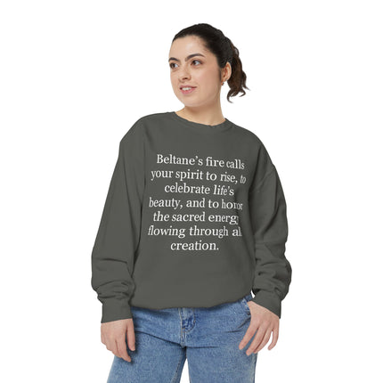 Beltane Quote Sweatshirt – "Beltane’s fire calls your spirit to rise"