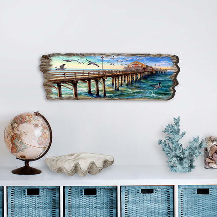 Pier Panorama Wooden Wall Art by G. DeBrekht Coastal Decor - 8491103W-4