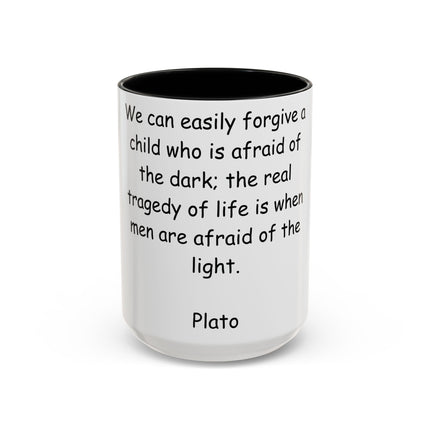 Plato Quote Ceramic Mug – 15oz Accent Cup for Daily Wisdom