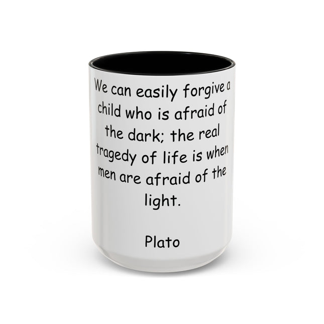 Plato Quote Ceramic Mug – 15oz Accent Cup for Daily Wisdom