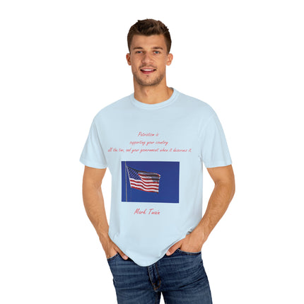 Mark Twain Quote Tee – Patriotic Unisex Flag Shirt in Soft Cotton