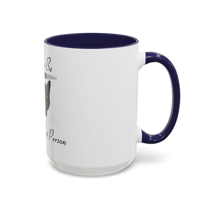 Proud to Be a Crazy Cat Person Accent Coffee Mug – Black Cat Lover Gift (11/15oz)