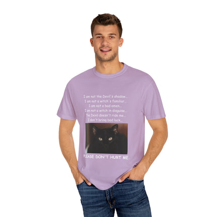 Unisex Cat-Themed T-Shirt – "Please Don't Hurt Me" Design