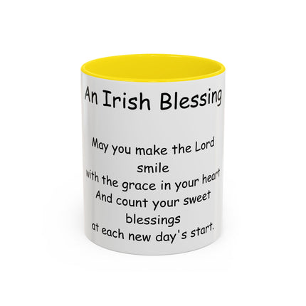Irish Blessing Accent Mug | 11oz Ceramic Cup for Daily Motivation