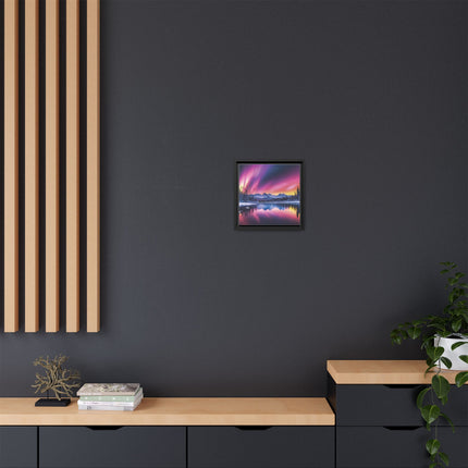 Framed Matte Canvas - Aurora Lake Landscape Wall Art