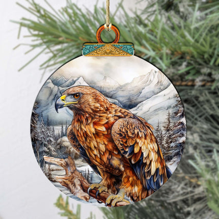 Golden Eagle Majesty Wooden Ornaments by G.Debrekht - Wildlife Holiday Decor - 870062-1