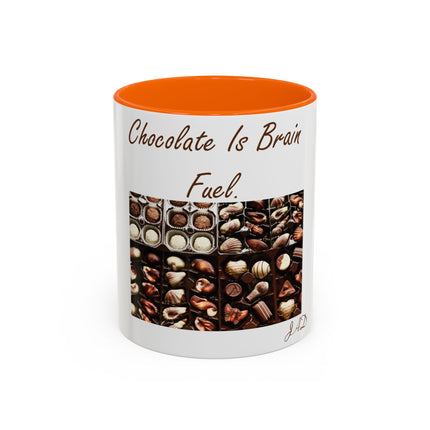 Chocolate Is Brain Fuel Accent Mug – 11oz – Sweet & Smart Gift