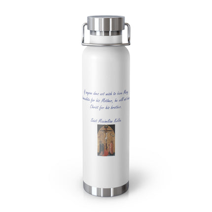 Saint Kolbe Quote Bottle – 22oz Copper Flask for Faith & Courage
