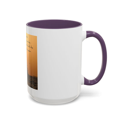 Shipwreck Sunset Coffee Mug — "Be Careful Who You Let On Your Ship" Inspirational Accent Mug