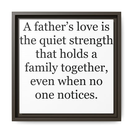 Framed Canvas Wall Art – "A Father's Love" Quote Print