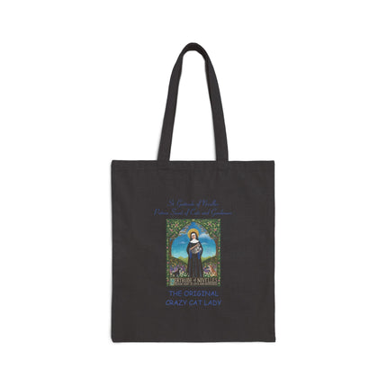 Tote Bag — "The Original Crazy Cat Lady" Vintage Cat Portrait Canvas Tote
