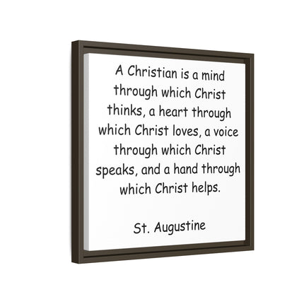 Canvas Wall Art - "A Christian is a mind..." St. Augustine Inspirational Quote (Framed)