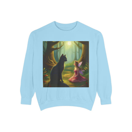 Fairy Princess & Black Cat Forest Sweatshirt
