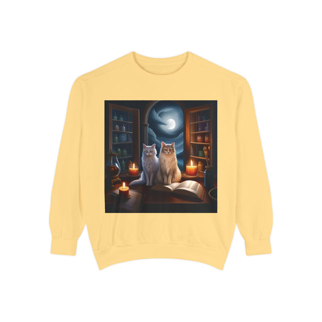 Cozy Cat Sweatshirt – Magical Workshop Design – Unisex Apparel