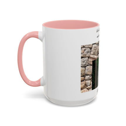 Newton Quote Accent Mug – 15oz Ceramic Cup with Stone Design
