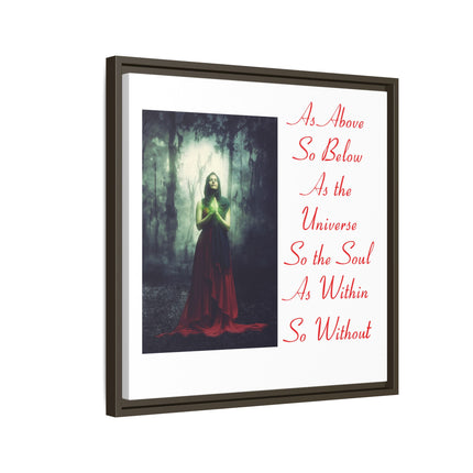 Framed Matte Canvas Art — "As Above So Below" Gothic Mystic Wall Print