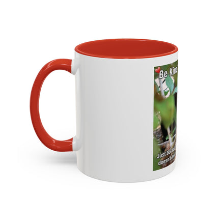 Be Kind to Feral Cats Accent Coffee Mug — Animal Rescue Cat Lover Gift (11/15oz)