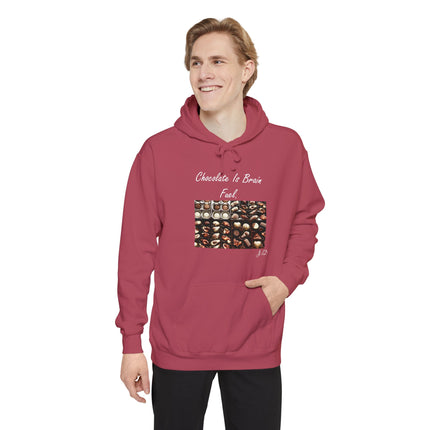 Chocolate Lover Hoodie — "Chocolate Is Brain Fuel" Photo Print