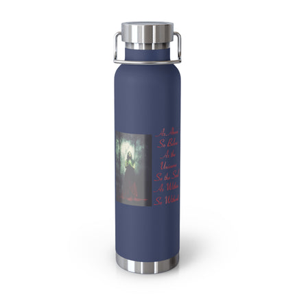 Inspirational Copper Insulated Water Bottle - 22oz, Motivational Quote Design