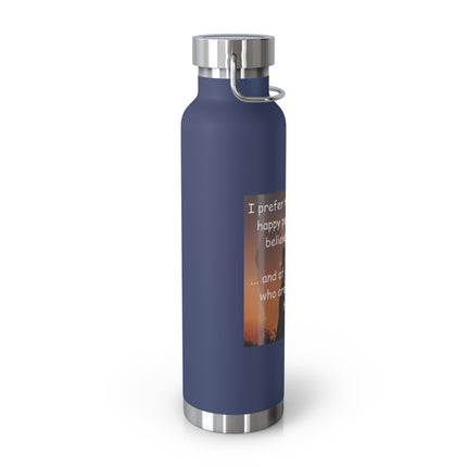 Magic & Joy Insulated Bottle — 22oz Copper Vacuum Flask with Whimsical Quote
