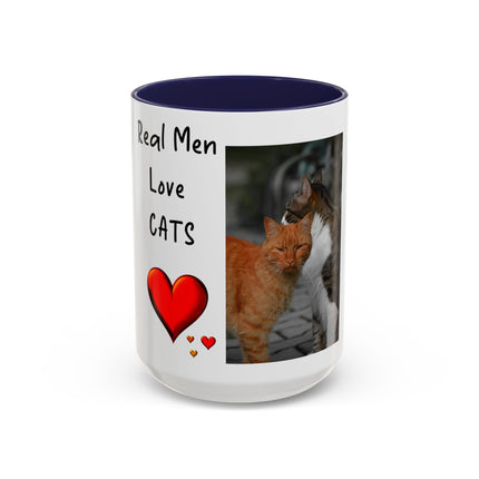 Real Men Love Cats Accent Mug – 15oz Ceramic Gift