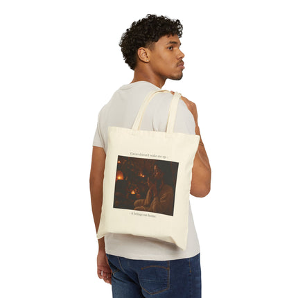 Cacao Doesn’t Wake Me Up — Bohemian Ceremonial Cacao Canvas Tote