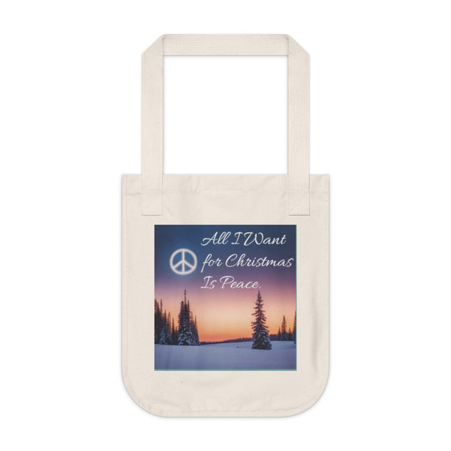 Christmas Peace Organic Canvas Tote Bag