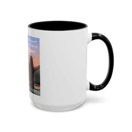 Inspirational Lotus Sunrise Coffee Mug — "knock on the door to my soul"