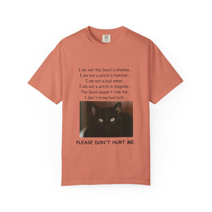 Unisex Cat-Themed T-Shirt – "Please Don't Hurt Me" Design