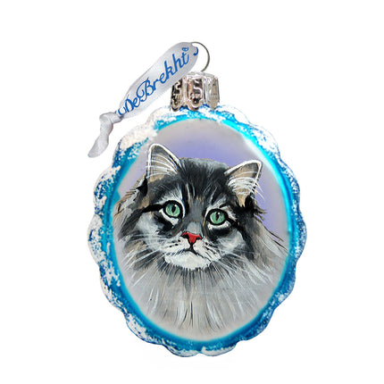 Siberian Forest Cat Mercury Glass Ornament by G. DeBrekht - Pets Dog and Cats Décor - 774015-4