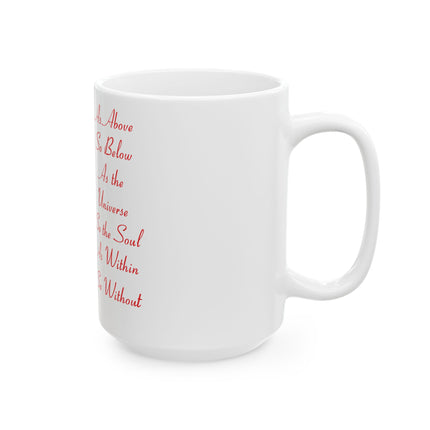 Mystical Ceramic Mug – “As Above So Below” Design, 15oz